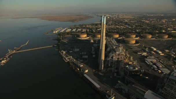 San Francisco Bucht Ozeanbrücke antioch factory — Stockvideo