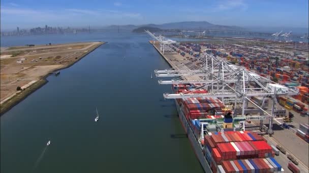 Aerial Oakland Port San Francisco — Stock Video