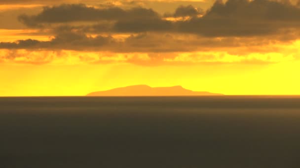 Aerial sunset Seascape Island California vacation USA — Stock Video