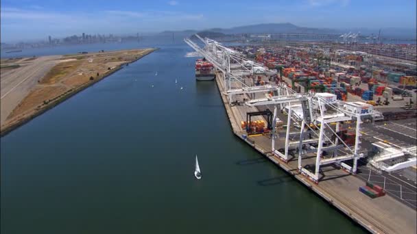 Aérien Oakland Port San Francisco — Video