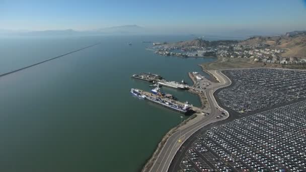 Aerial Shoreline docks Punto Potrero San Francisco Stati Uniti — Video Stock