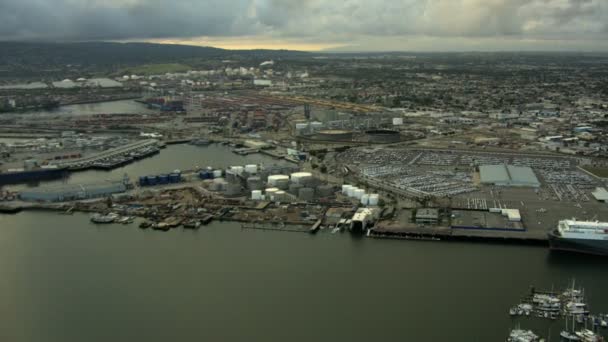 Antenn Port Oakland San Francisco — Stockvideo