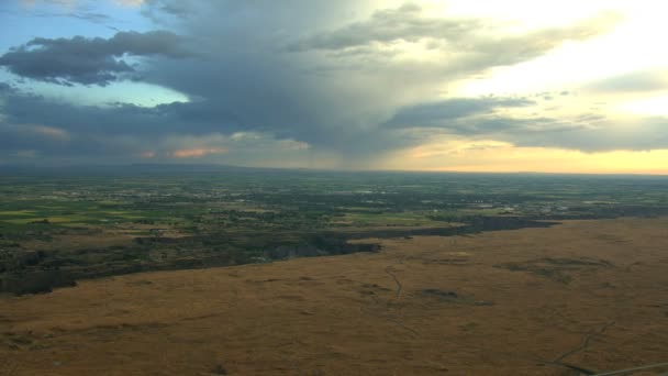 Antenner Idaho Usa Snake River vattenfall sunset Plain Shoshone Falls — Stockvideo