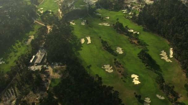 Aerial Golf Course sport Monterey Califórnia EUA — Vídeo de Stock