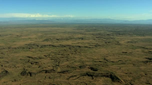 Aerial Idaho USA crater vegetation travel volcanic hiking — Stock Video