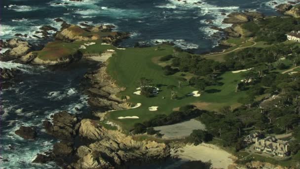 Vzdušný Cypress Point golfové hřiště Monterey Kalifornie Usa — Stock video