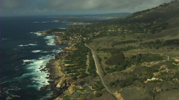 California monterey bay okyanus kıyı şeridi — Stok video