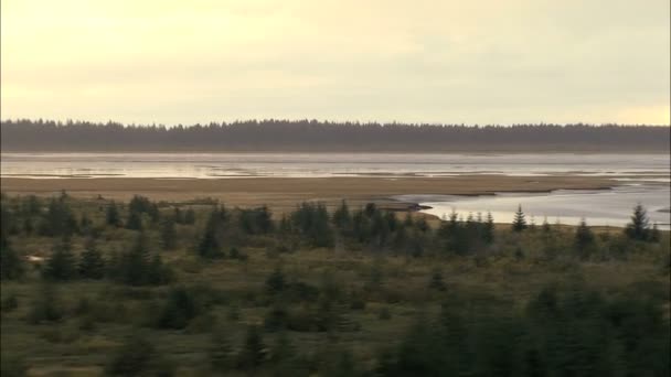 Тундра долины с талой водой Ледник — стоковое видео