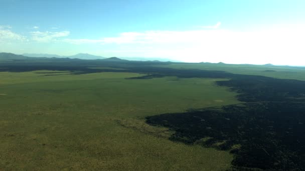 Aerial Idaho USA crater vegetation magma volcanic hiking — Stock Video