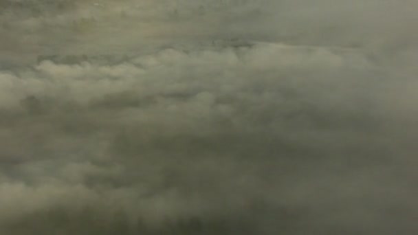 Туманная природа кучево над полевыми культурами — стоковое видео