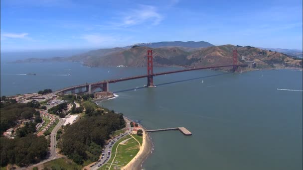 San Francisco Golden Gate hangbrug — Stockvideo