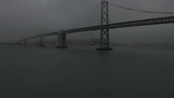 Antennen USA San Francisco Oakland Bay Bridge Stadt — Stockvideo