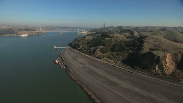 Ponte aérea de Stockton Carquinez Califórnia EUA — Vídeo de Stock