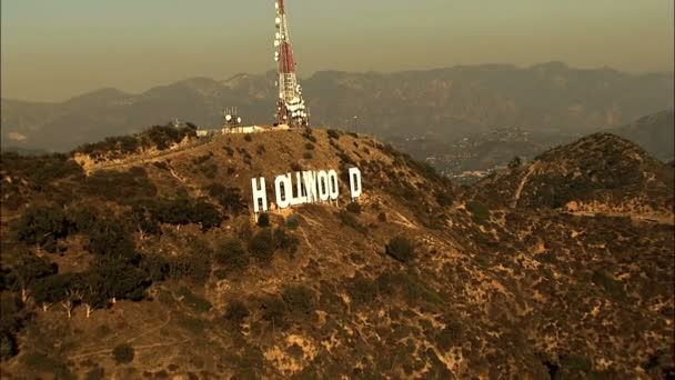 Sinal de Hollywood em Los Angeles Califórnia — Vídeo de Stock