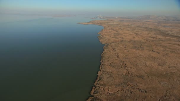 Luchtfoto Stille Oceaan waterrijke gebieden wildlife San Joaquin rivier Usa — Stockvideo