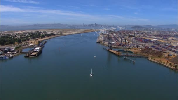 California ocean docks Oakland Port — Stock Video