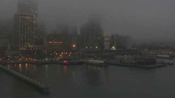 Сан-Франциско освещенный ночью — стоковое видео