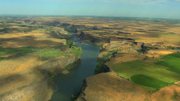 Antennes Idaho Usa Twin Falls Shoshone Park River Canyon — Stockvideo