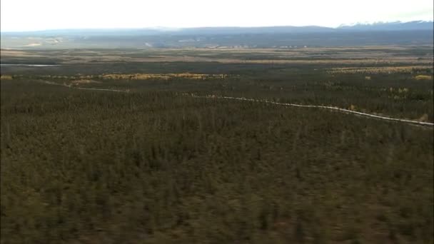 Luchtfoto Trans Alaskan oliepijpleiding — Stockvideo