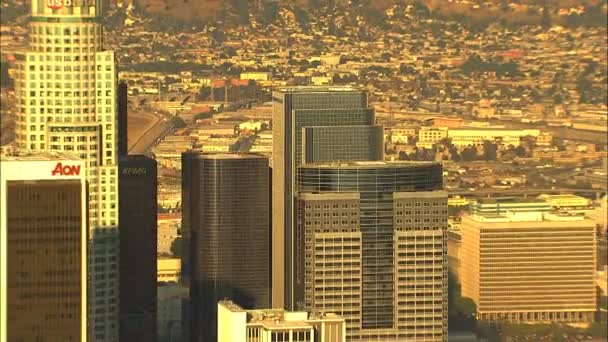 Los Angeles stad wolkenkrabber gebouwen — Stockvideo