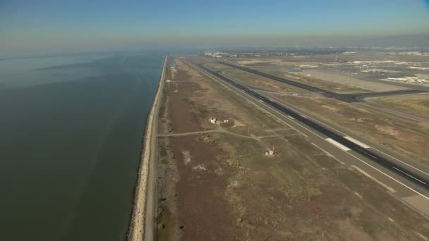 Aerial Oaklands International Airport San Francisco USA — Stock Video