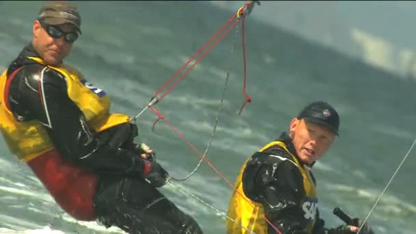 Veleiro Regata Yachting Dinghy Racing — Vídeo de Stock