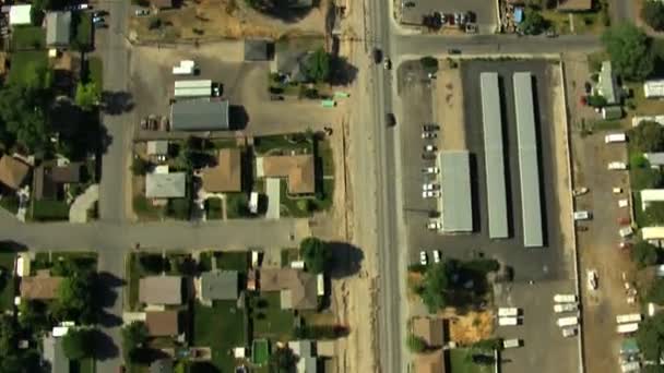 Hava Idaho ABD town yol trafik ev inşa şehir — Stok video