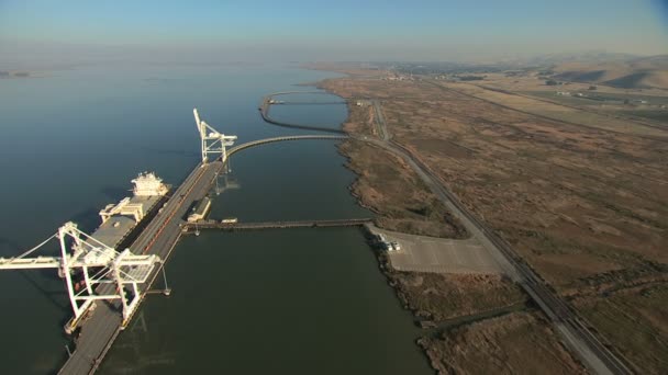 Hava ABD San Francisco Bay Port Chicago gemi tanker — Stok video