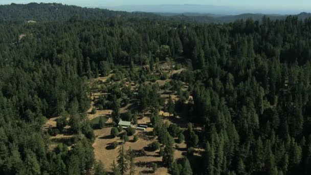 Aerial California USA tierras de cultivo bosque colinas naturaleza luz del día — Vídeos de Stock