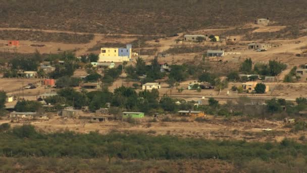 Antennes Baja California woestijn stad — Stockvideo