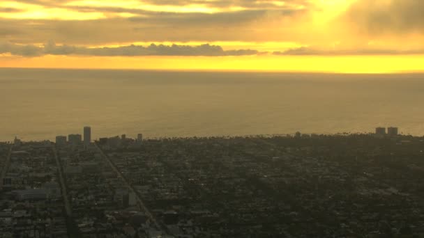 Pôr-do-sol aéreo California Pacific Coastline São Francisco — Vídeo de Stock