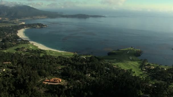 Aerial Monterey coast road Pacific California USA — Vídeo de stock