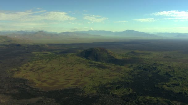 Aerial Idaho USA rock lava craters desert nature — Stock Video