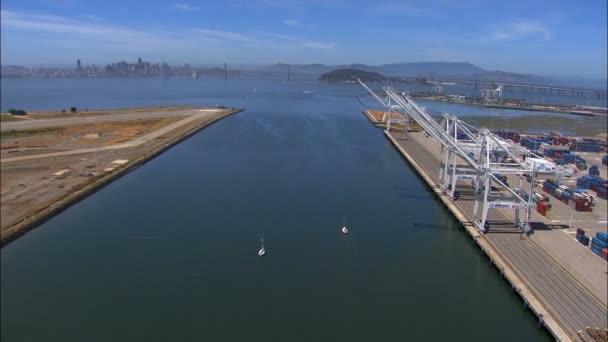 Aerial Oakland Port San Francisco — Stock Video