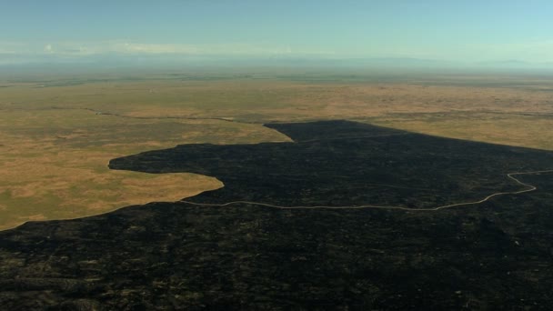 Antennes Idaho Usa landschap verbrand landbouwgrond — Stockvideo