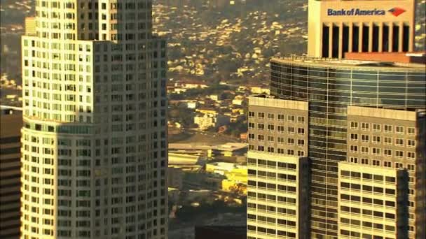 Los Angeles city skyskrapa byggnader — Stockvideo