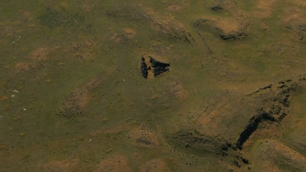Aerial Idaho USA lava vegetation plant scenic desert — Stock Video