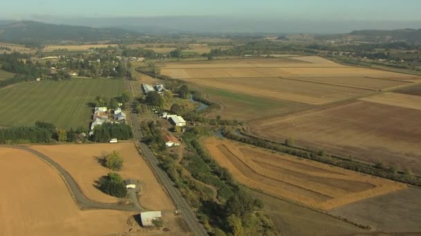 Сельскохозяйственный ландшафт Орегона — стоковое видео