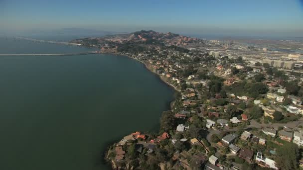 Luchtfoto olie Terminal tanks San Francisco Californië Usa — Stockvideo