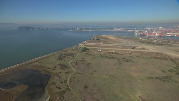 Alameda naval air station kust luchthaven — Stockvideo