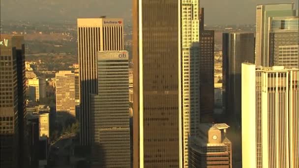 Los Angeles cidade arranha-céus edifícios — Vídeo de Stock