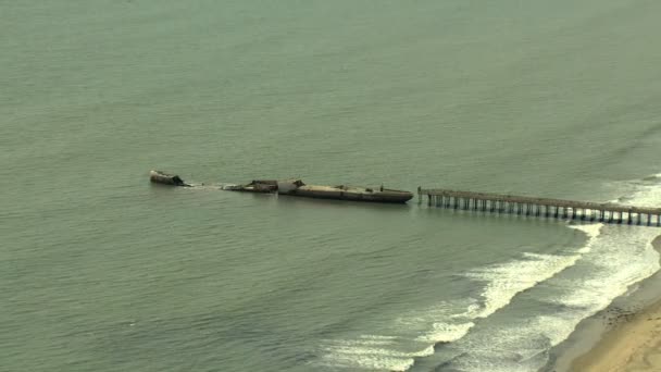 Velero costero de Monterrey naufragio Pacific California USA — Vídeo de stock