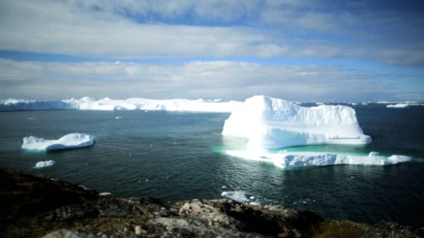 迪斯科湾格陵兰岛融化冰盖 — 图库视频影像