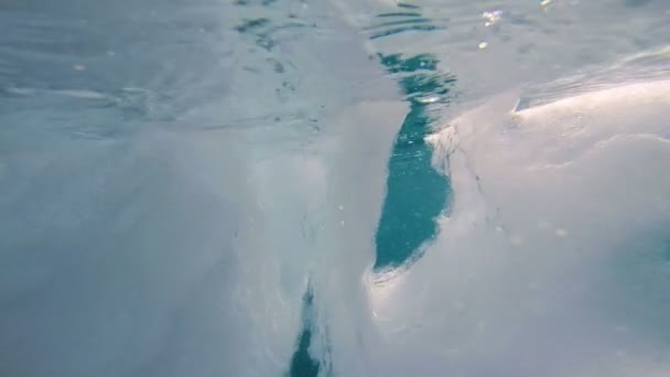 Underwater surface thawing glacial polar icecap — Stock Video