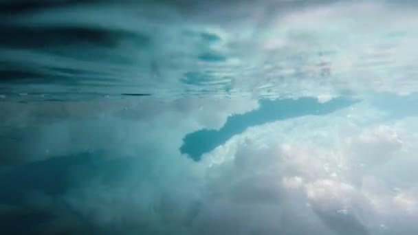 Onderwater oppervlak ontdooien glaciale poolijs — Stockvideo