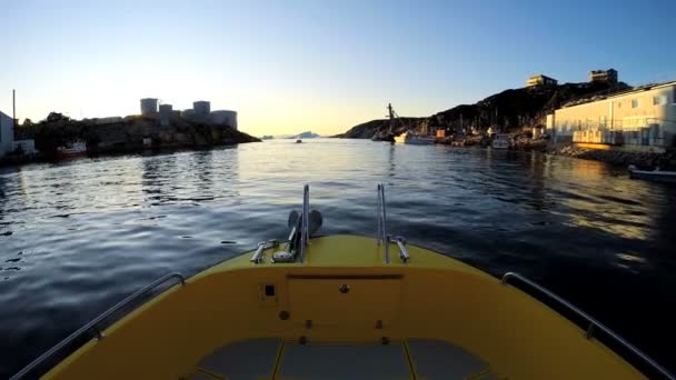 Clădiri portuare Icefjord Disko Bay — Videoclip de stoc