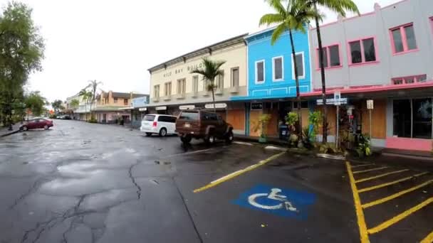 Hilo belváros után trópusi hurrikán — Stock videók