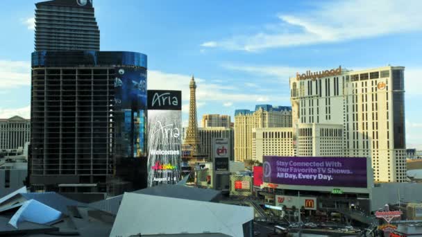Las Vegas neon menerangi tanda-tanda iklan — Stok Video