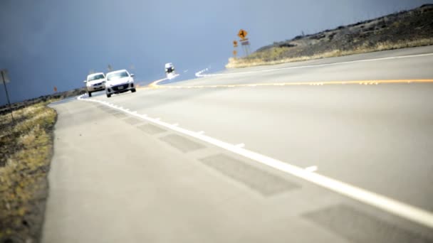 California rural desert road with heat haze — Stock Video