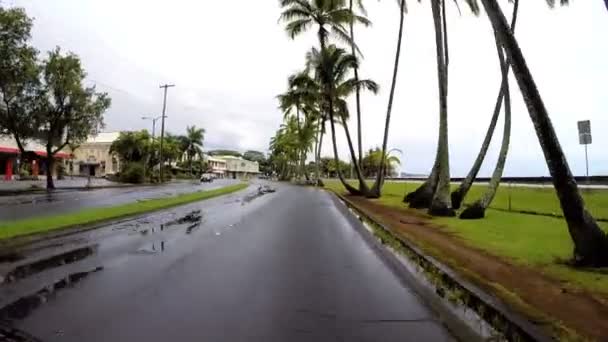 Hawaii Coastal drive Tropical Cyclone — Stock Video